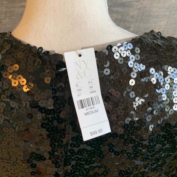 Black and Silver Sequins Party Dress - Picture 5 of 5